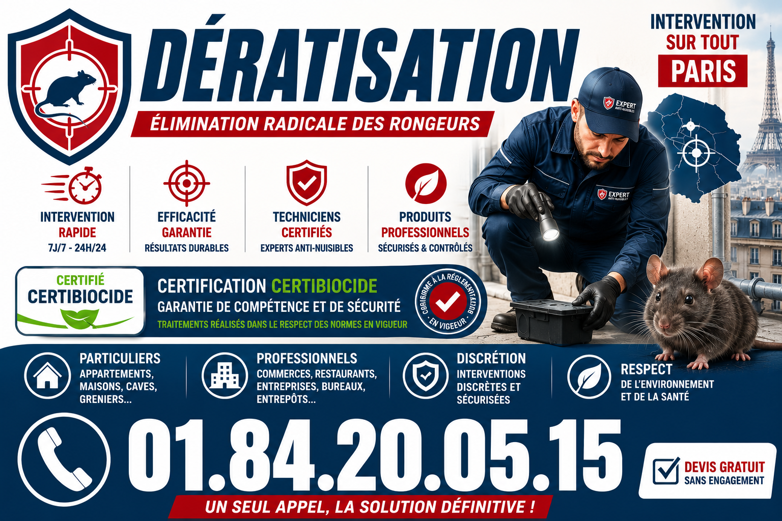 Deratisation Paris 5